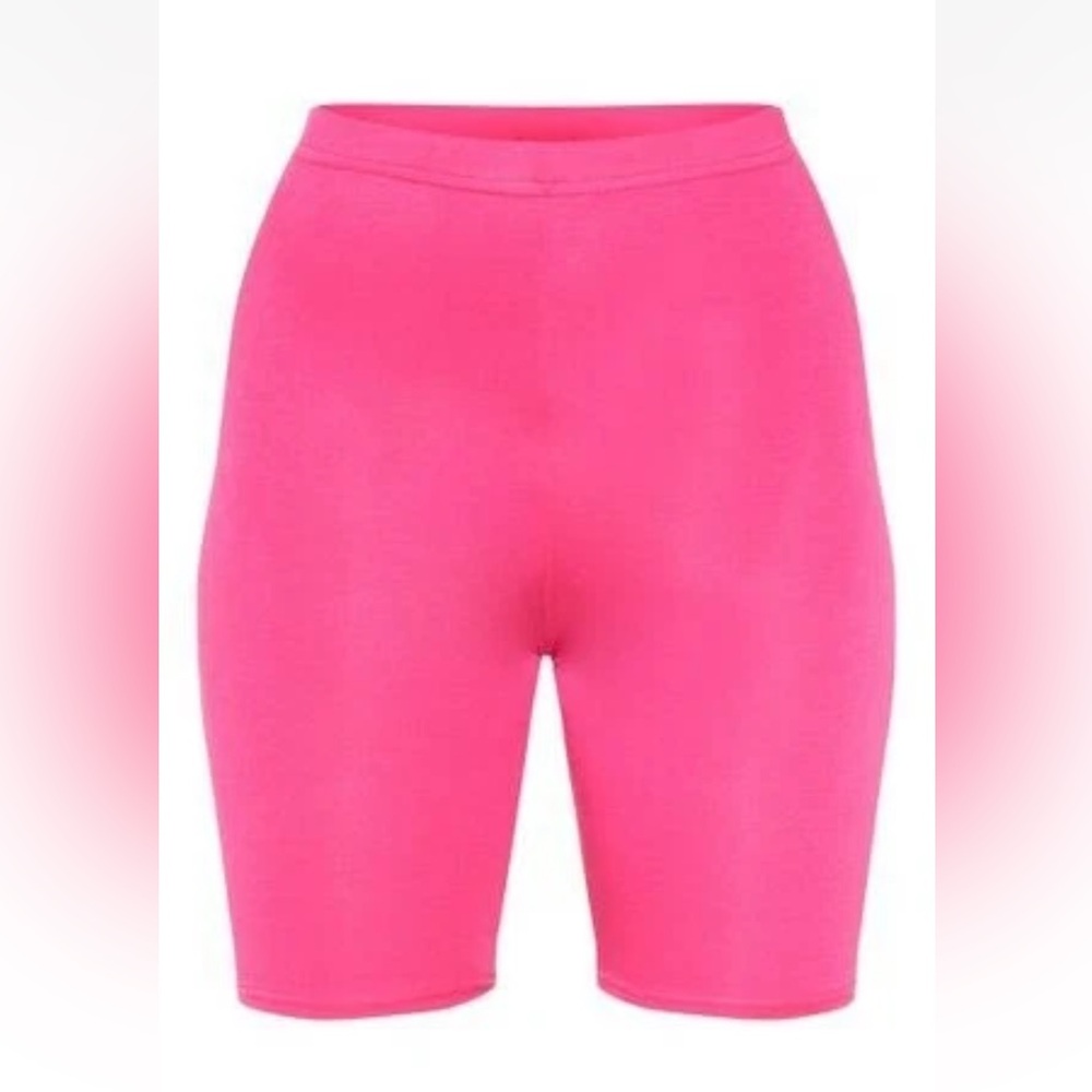 Pretty Little Thing Pink Neon Cycling Shorts Size 8 New With Tag - Picture 3 of 15